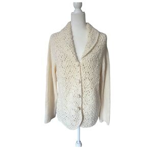 Coldwater Creek Angora & Wool-Blend Knit Cardigan Large